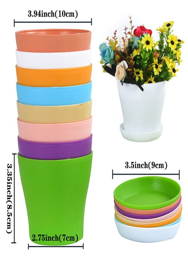 Tergy 50 Pack 4 Inch Plant Pots Bulk Small Plastic Planters Pots with Drainage Holes Flower Pot for Succulent, Cactus, Herb, African Violet (50pcs-Multicolor, 4Inches) - Image 2